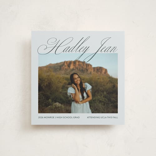 This is a ocean graduation announcements with standard by Hannah Fox called framed name printing on recycled smooth signature in standard