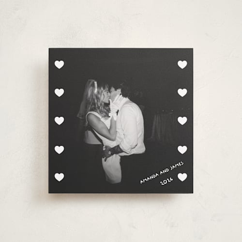 This is a moon valentines day with standard by Lucila Naves called wrapped in hearts printing on recycled smooth signature in square