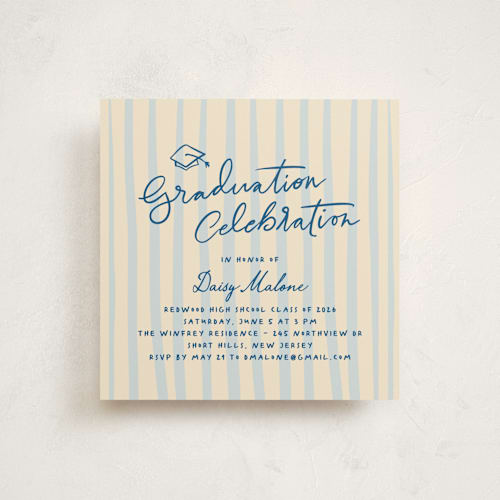 This is a aqua graduation invitations with standard by Creo Study called hand-written grad celebration printing on signature in standard