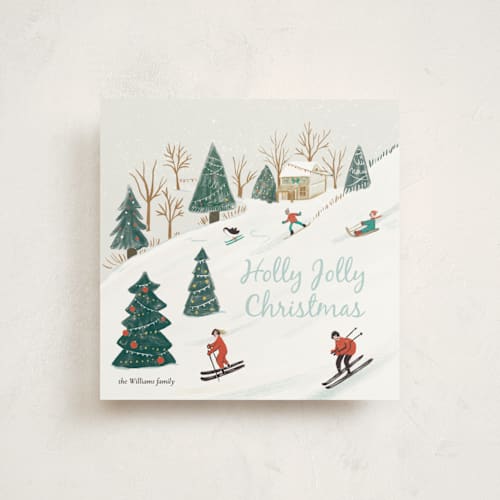 This is a ice non photo holiday cards with standard by Sehee Lee called holly jolly, let it snow printing on signature in standard