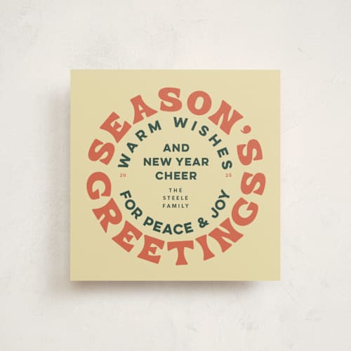 This is a mistletoe holiday photo cards with standard by Carrie Moradi called encircled printing on signature in square