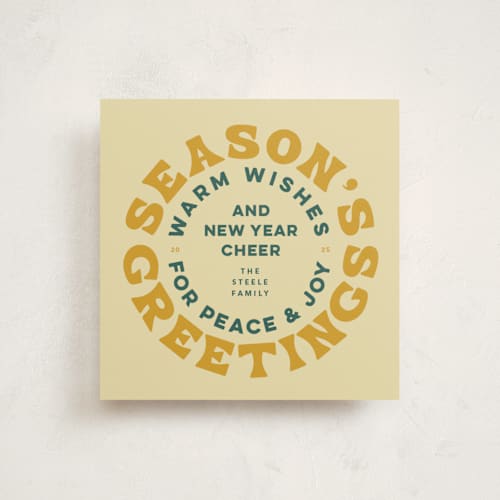 This is a hot toddy holiday photo cards with standard by Carrie Moradi called encircled printing on signature in square
