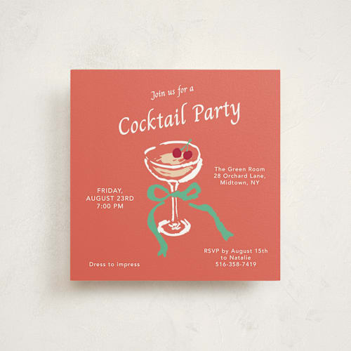 This is a tropical fizz party invitations with standard by Cass Loh called sip & celebrate printing on signature in standard