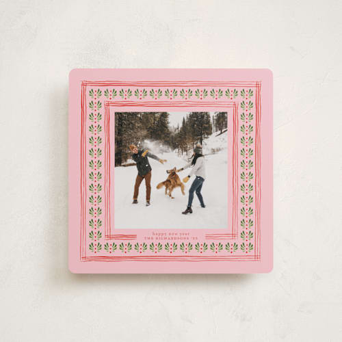 This is a rudolph new year photo cards with standard by Claudia Orengo called little details printing on recycled smooth signature in standard