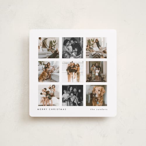This is a snow holiday photo cards with standard by Lucrecia Caporale called the keepsake grid printing on recycled smooth signature in square