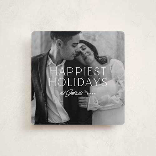 This is a snow holiday photo cards with standard by JoAnn Jinks called balance center printing on recycled smooth signature in standard