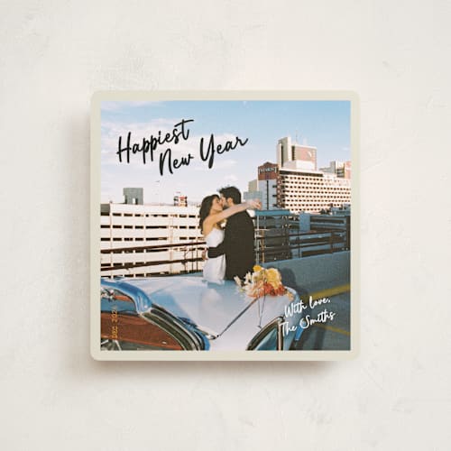 This is a ink holiday photo cards with standard by Helena Vitto called old is cool christmas printing on recycled smooth signature in square