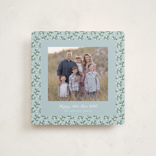 This is a frozen holiday photo cards with standard by Claudia Orengo called tiny flowers printing on recycled smooth signature in square
