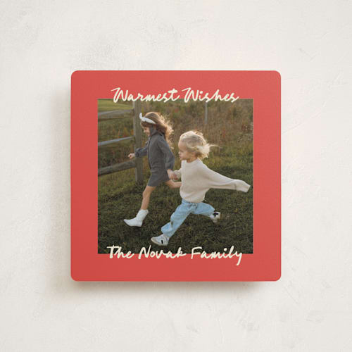 This is a stocking holiday photo cards with standard by Jelena Vuletic called merribelle printing on recycled smooth signature in square