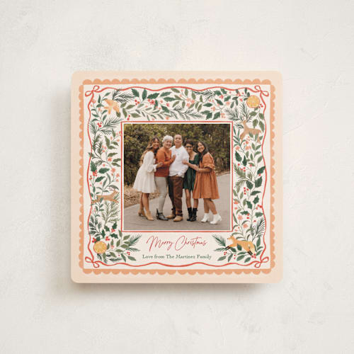 This is a autumn holiday photo cards with standard by Elly called garden folk printing on recycled smooth signature in standard
