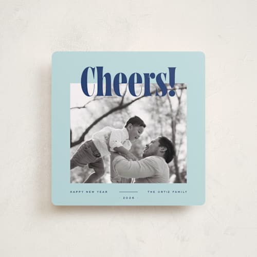 This is a winterberry holiday photo cards with standard by Blustery August called square rejoice printing on recycled smooth signature in square