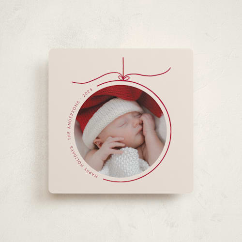 This is a buttercream holiday photo cards with standard by Jelena Vuletic called crystal printing on recycled smooth signature in standard