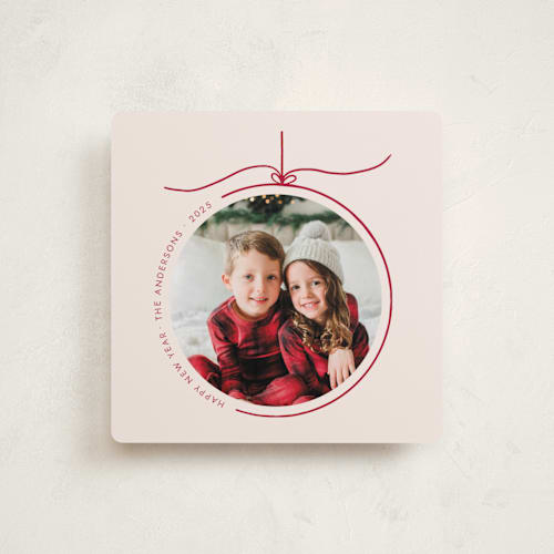 This is a buttercream holiday photo cards with standard by Jelena Vuletic called crystal printing on recycled smooth signature in standard