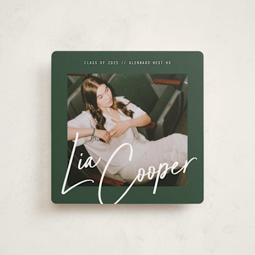 This is a hunter graduation announcements with standard by Erin German called signature snapshot printing on recycled smooth signature in standard