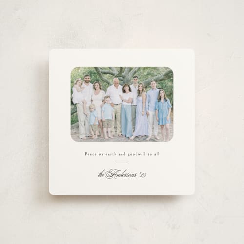 This is a snow photo christmas cards with standard by Playground Prints called the peaceful minimalist printing on signature in standard