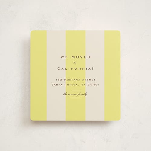 This is a limone moving announcements with standard by Megan Davis called campania printing on signature in standard