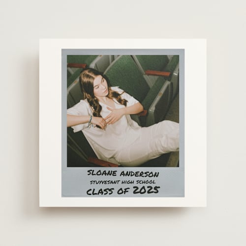This is a noir graduation announcements with standard by Cleghorn Creative called photo snap + penned names printing on party paper in photo_mount