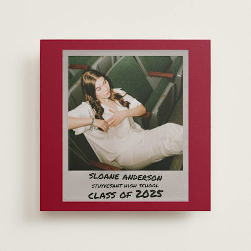 This is a scarlet graduation announcements with standard by Cleghorn Creative called photo snap + penned names printing on doublethick in photo_mount