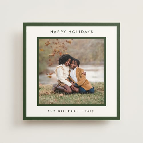 This is a spruce photo mount holiday cards with standard by JoAnn Jinks called square printing on recycled in photo_mount