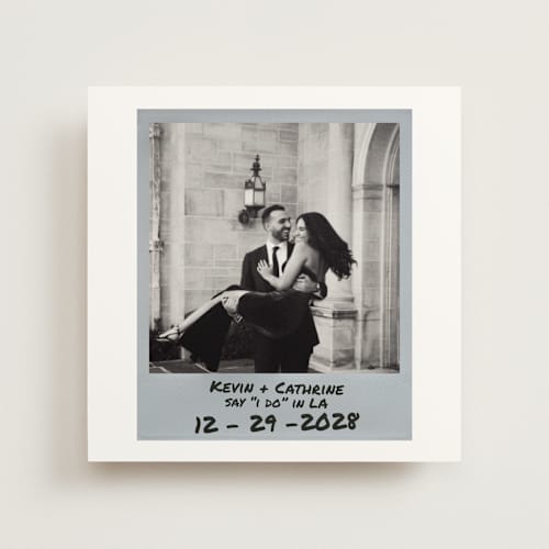 This is a noir save the date photo mount cards with standard by Cleghorn Creative called polaroid + sharpie - save the date printing on party paper in photo_mount