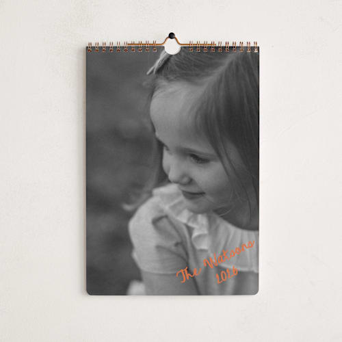 This is a tangerine photo calendars by Jelena Vuletic called imprint printing on premium calendar paper in standard