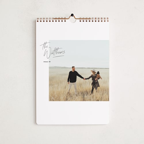 This is a charcoal photo calendars by Creo Study called modern note printing on premium calendar paper in standard