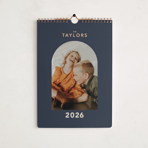 This is a navy photo calendars by Alex Roda called ovalon printing on premium calendar paper in standard