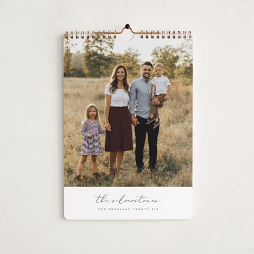 This is a snow photo calendars by Tündi Váradi called pretty script printing on premium calendar paper in standard