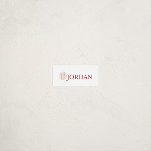 This is a cardinal name labels with standard by Teju Reval called sportsy baseball printing on waterproof sticker paper in sticker