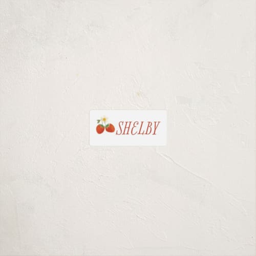 This is a strawberry name labels with standard by Itsy Belle Studio called so berry sweet printing on waterproof sticker paper in sticker
