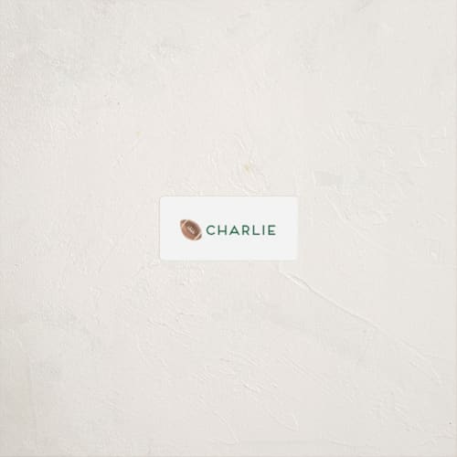 This is a crusader name labels with standard by Teju Reval called sportsy football printing on waterproof sticker paper in sticker