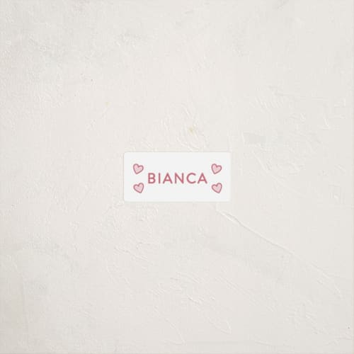 This is a strawberry name labels with standard by Angela Garrick called little sweetheart printing on waterproof sticker paper in sticker