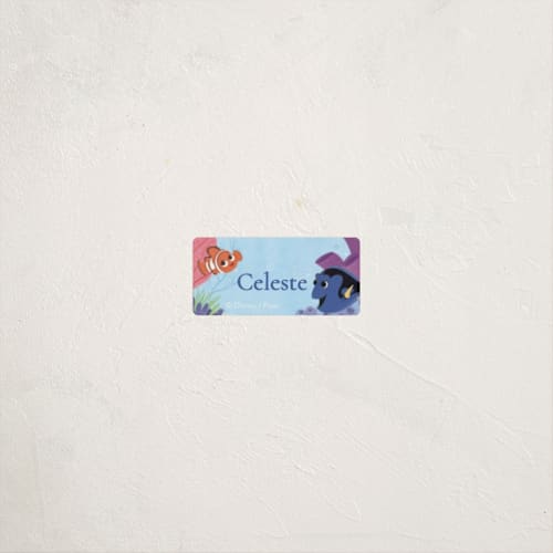 This is a sea name labels with standard by Sabrin Deirani called disney and pixar's finding nemo part of my school printing on waterproof sticker paper in sticker