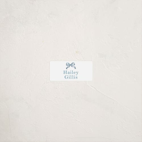 This is a bluebell name labels with standard by Helena Vitto called bow printing on waterproof sticker paper in sticker