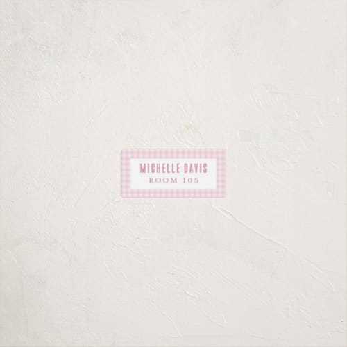 This is a blush name labels with standard by Lea Delaveris called charming printing on waterproof sticker paper in sticker