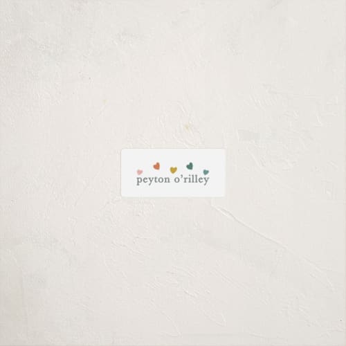 This is a rainbow name labels with standard by Stacey Meacham called rainbow hearts printing on waterproof sticker paper in sticker