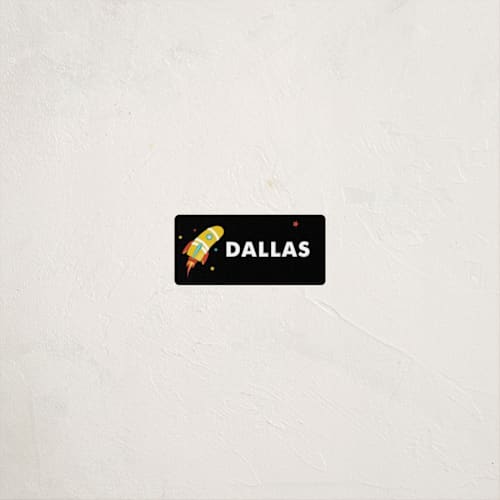 This is a space name labels with standard by chocomocacino called rocket blast printing on waterproof sticker paper in sticker