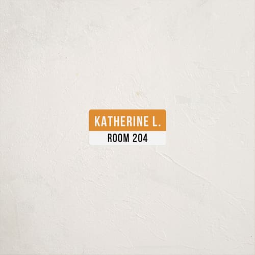 This is a persimmon name labels with standard by Minted called established printing on waterproof sticker paper in sticker