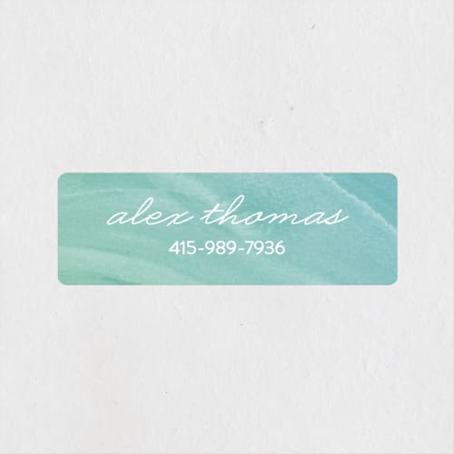 This is a ocean name labels with standard by Liz Conley called watercolor printing on waterproof sticker paper in sticker