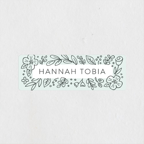 This is a mint name labels with standard by Hooray Creative called doodle frame printing on waterproof sticker paper in sticker