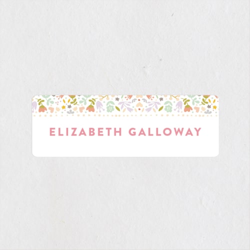 This is a cherry blossom name labels with standard by Phrosné Barwood called pretty floral frame printing on waterproof sticker paper in sticker