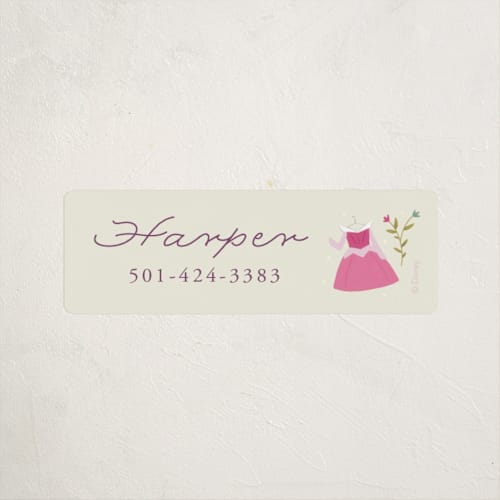 This is a ivory name labels with standard by JeAnna Casper called princess party printing on waterproof sticker paper in sticker