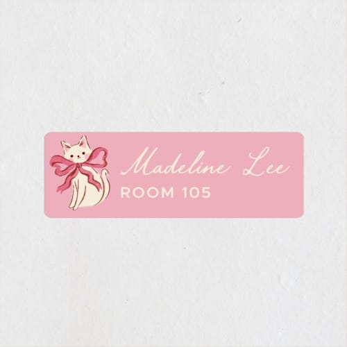 This is a petal name labels with standard by Vivian Yiwing called happy purr-day printing on waterproof sticker paper in sticker