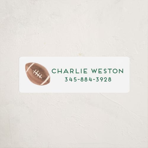 This is a crusader name labels with standard by Teju Reval called sportsy football printing on waterproof sticker paper in sticker