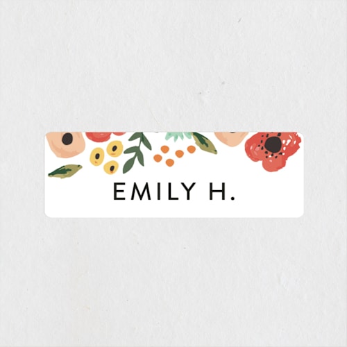 This is a ruby name labels with standard by Haley McCoy called watercolor flowers printing on waterproof sticker paper in sticker