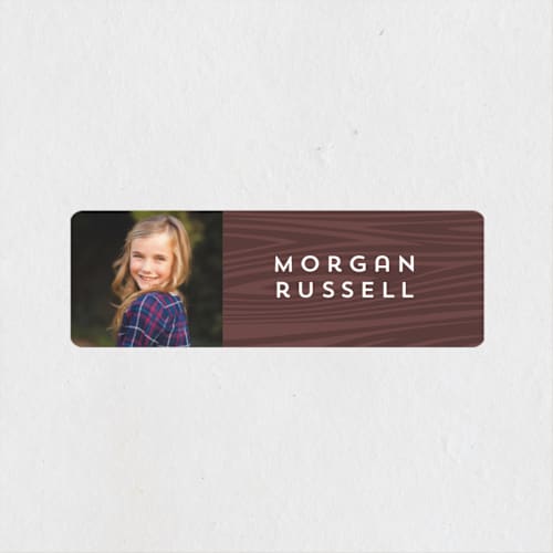This is a wood name labels with standard by chocomocacino called woodland printing on waterproof sticker paper in sticker