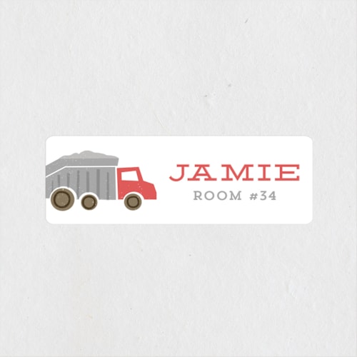 This is a tomato name labels with standard by Stacey Meacham called dumptruck printing on waterproof sticker paper in sticker
