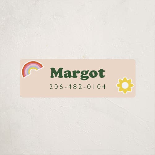This is a sunshine name labels with standard by Hudson meet Rose called scout badges printing on waterproof sticker paper in sticker