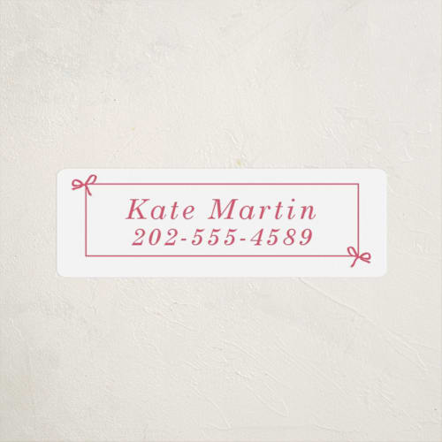 This is a peony name labels with standard by Baumbirdy called bow printing on waterproof sticker paper in sticker