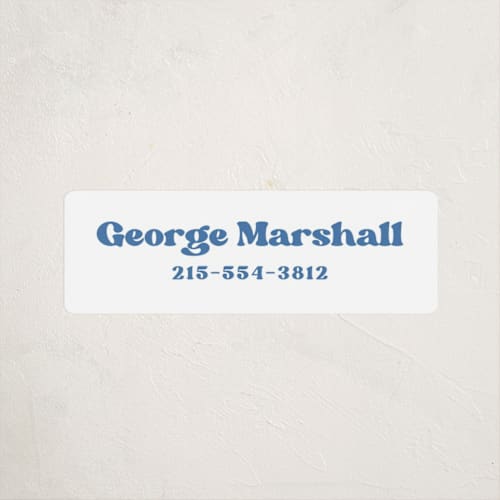 This is a cornflower name labels with standard by Megan Davis called vinyl printing on waterproof sticker paper in sticker
